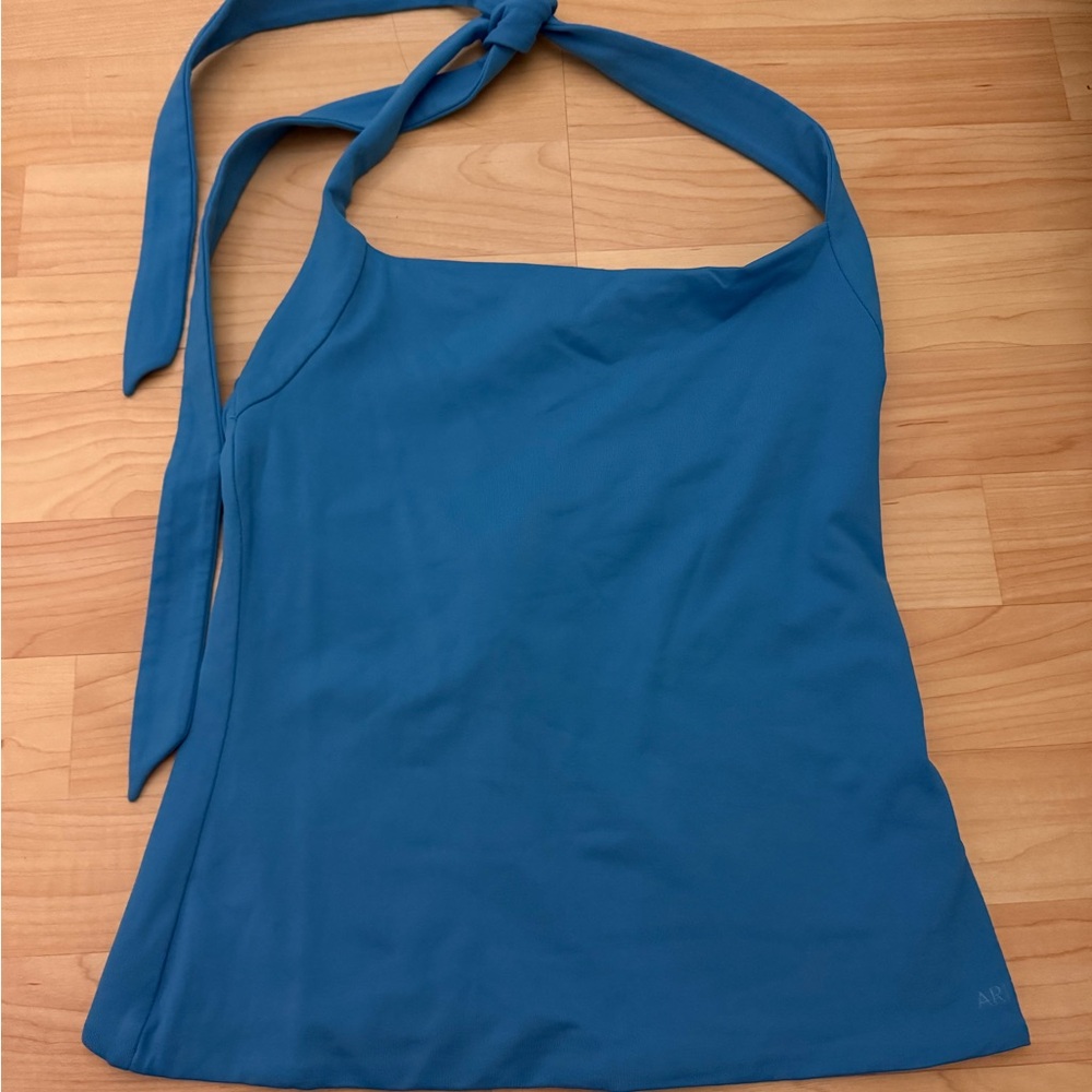Aritzia Blue Contour Optimum Halter Neck Tank Top